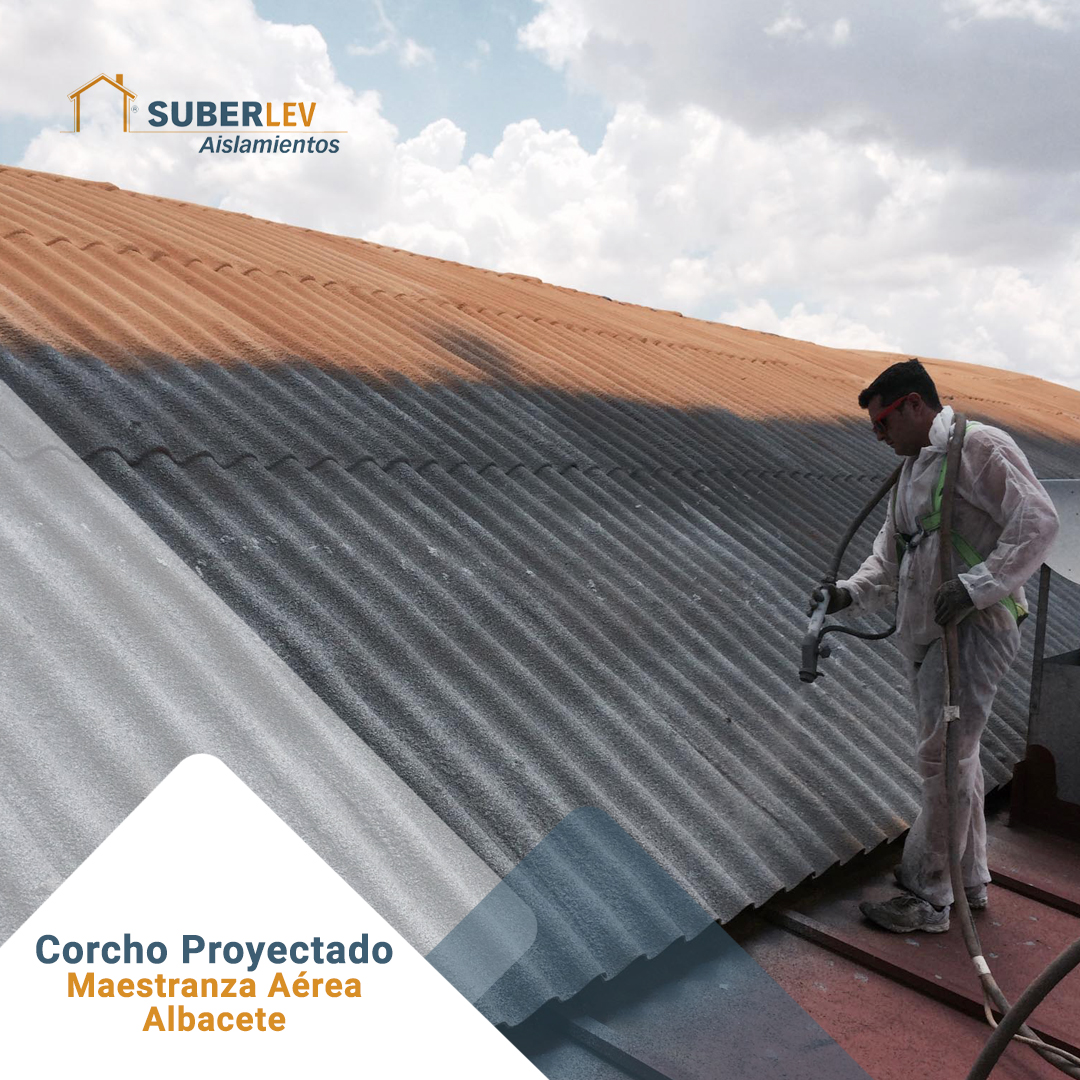 suberlev's tweet photo. El #corchoproyectado en cubiertas ayuda a la #impermeabilización y #aislamientotermico.
En este caso, se trata de corcho proyectado sobre las cubiertas de la Maestranza Aérea, en Albacete.
·
·
·
#aislamientossuberlev #suberlev #corchoproyectado #pinturatermica #termoaislante https://t.co/CZMi4pp2gJ