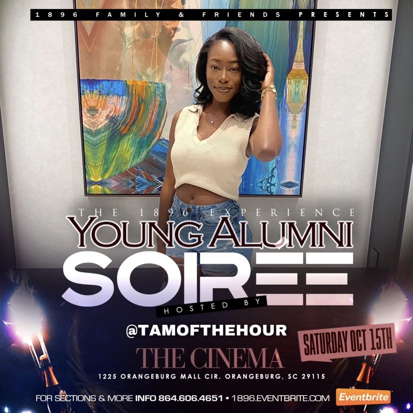 Something New ☺️ Something Grown &amp; Sexy 💃🏾🕺🏾 The Young Alumni Soiree 🥳 

#The1896Experience SC State Homecoming 2022 🔥 TICKETS on sale NOW 👁 #SCSUHC2k22 ❇️ This is a STRICTLY 21+ event ‼️

For Sections or More Info 📲 864.606.4651 or 1896.eventbrite.com
