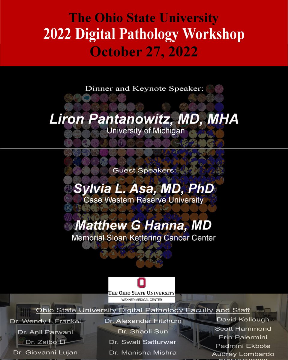 Erin McLaughlin (@erinmcl10516738) on Twitter photo Join us October 27 for a day exploring #DigitalPathology at the OSU Fawcett Center! Register Here: ccme.osu.edu/ConferenceDeta…
<a href="/OhioStatePath/">OhioStatePath</a> <a href="/giolujan/">GioAIdoc</a> <a href="/Aparwani_dpath/">Anil Parwani</a> @arwa_shana Join us October 27 for a day exploring #DigitalPathology at the OSU Fawcett Center! Register Here: ccme.osu.edu/ConferenceDeta…
<a href="/OhioStatePath/">OhioStatePath</a> <a href="/giolujan/">GioAIdoc</a> <a href="/Aparwani_dpath/">Anil Parwani</a> @arwa_shana