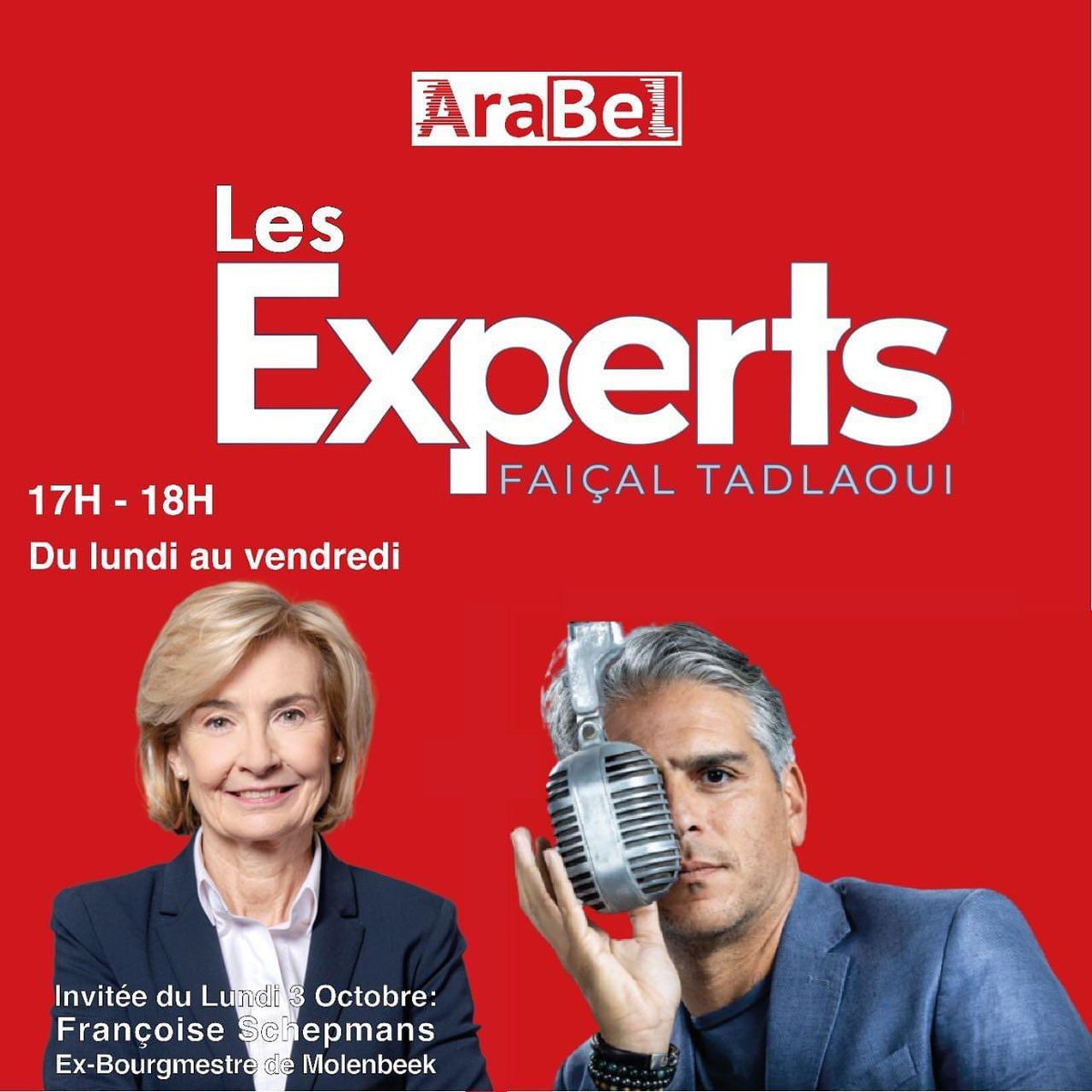 Faïçal Tadlaoui (@ftadlaoui) on Twitter photo Rdv ce soir pour la première #lesexpertsarabel sur 106.8 Fm à #Bruxelles. Decouvrez Molenbeek autrement avec mon invitée <a href="/fschepmans/">Françoise Schepmans</a> 🎙 Rdv ce soir pour la première #lesexpertsarabel sur 106.8 Fm à #Bruxelles. Decouvrez Molenbeek autrement avec mon invitée <a href="/fschepmans/">Françoise Schepmans</a> 🎙