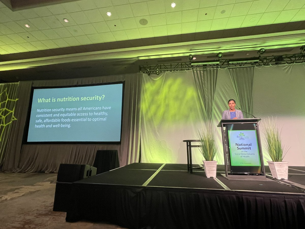 Angela5brandts's tweet photo. #TRCCSummit22 @USDANutrition Dr Sara Bleich speaking on nutrition security, health equity, overall well being and deconstructing structural racism. https://t.co/Gj02vMyYUy
