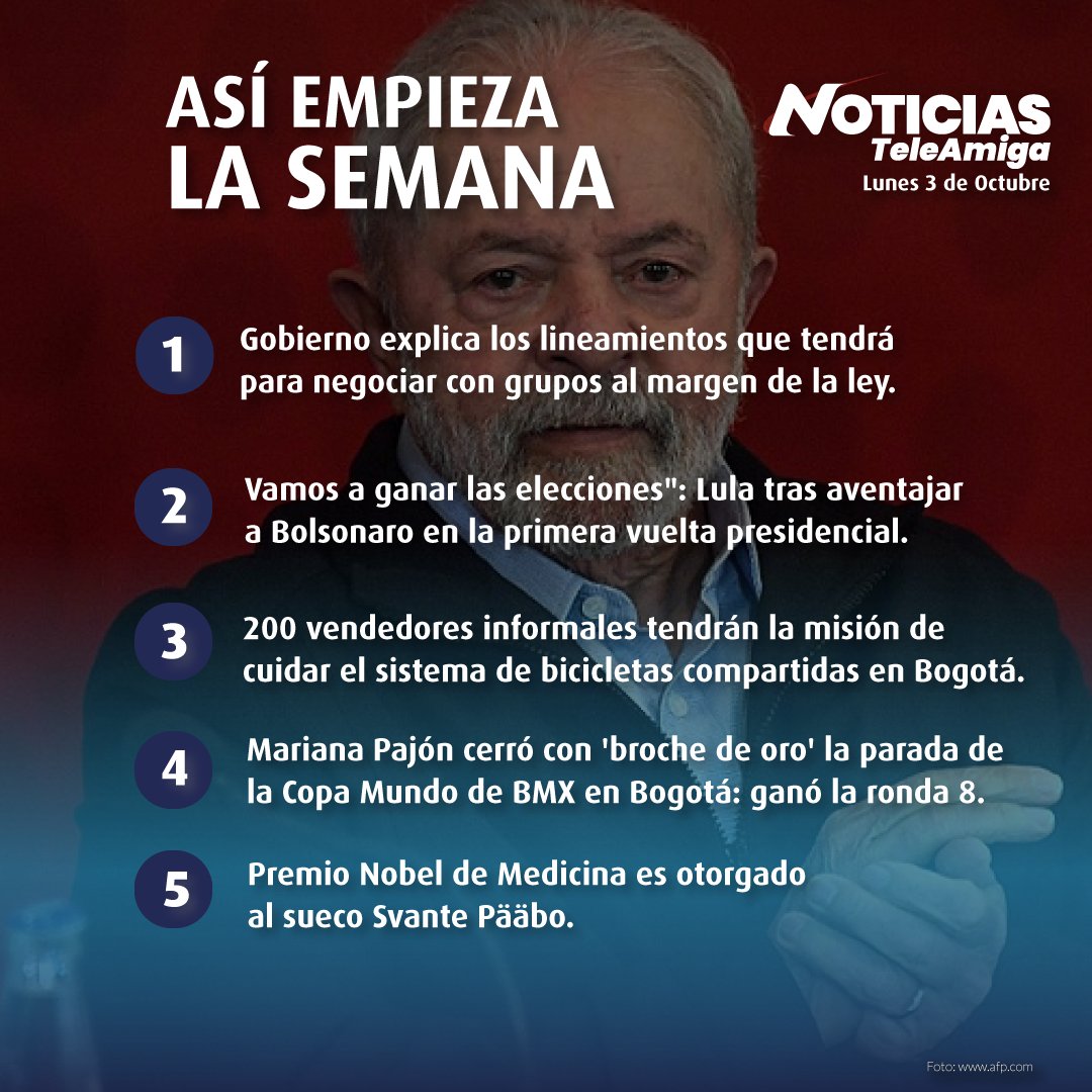 Canalteleamiga's tweet photo. 🎬 Estos son los hechos noticiosos con los que arrancamos la semana #3DeOctubre de 2022
La ampliación de estas y otras noticias en nuestra emisión central de lunes a viernes a las 6:30 p.m. y en nuestra señal en vivo https://t.co/eb5n2Btlg1
#Teleamiga #Televisión #noticias https://t.co/ifnWSlRt2B