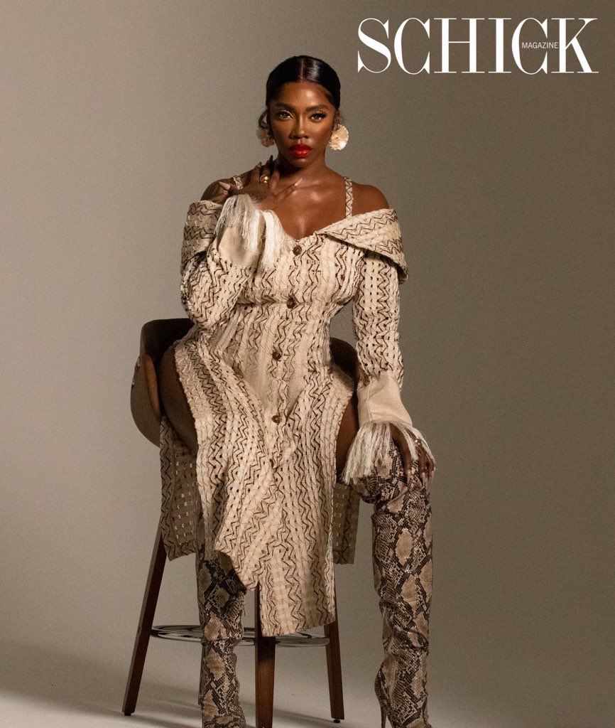 QueenOfAfrobeat's tweet photo. The Queen of Afrobeats, Tiwa Savage is the cover girl for this edition of @SCHICKmagazine 👸🏾👸🏾⚔️ https://t.co/3ADvNX9PRY