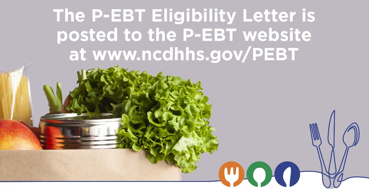 Summer P-EBT: The Summer P-EBT Eligibility Letter will be posted to the P-EBT website in English and Spanish instead of mailing to each household. #NCPEBT 

ncdhhs.gov/PEBT