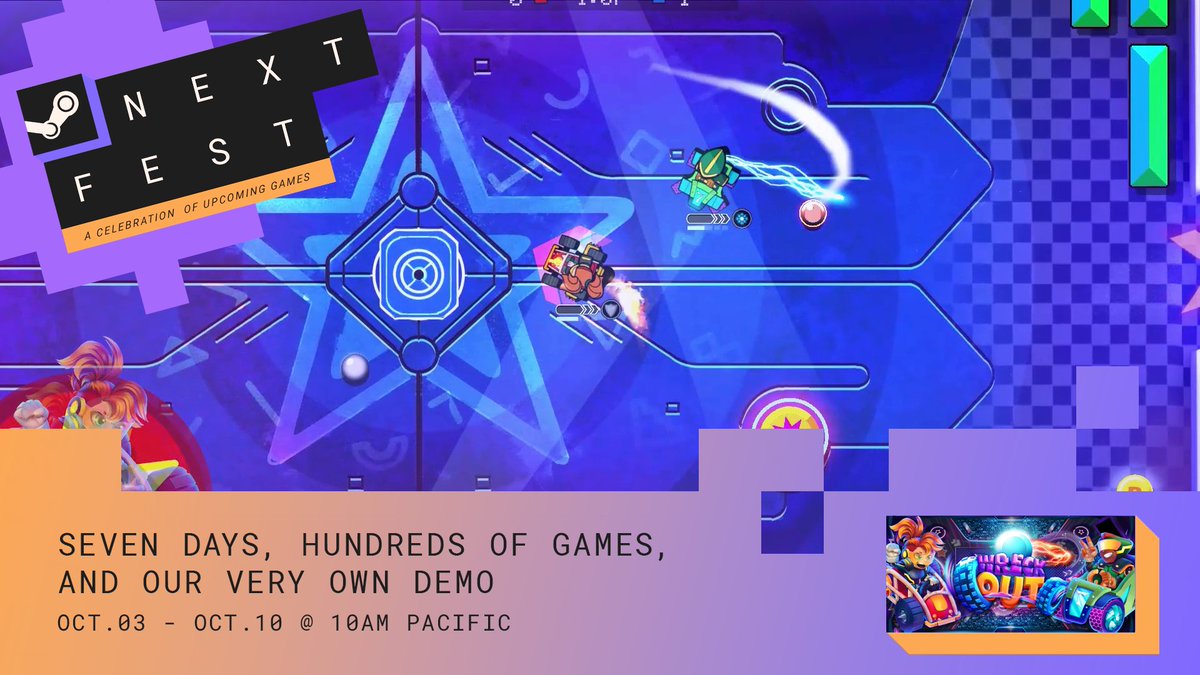 huey_games's tweet photo. Play the NEW #WreckOut demo in #SteamNextFest ๐ฅ
https://t.co/vcqKr2tDBe https://t.co/Yu7VXMupSP