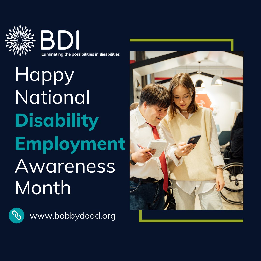 October is here, which means it's officially National Disability Employment Awareness Month! Visit bobbydodd.org to learn about our employment services as well as our latest, inclusive job openings! #NDEAM #PWD #Inclusion