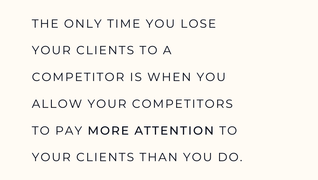 GeniusNetwork's tweet image. The only time you lose your clients to a competitor is when you allow your competitors to pay more attention to your clients than you do. 

Deepen your understanding of their needs and show you're invested in their success.

#deeperconnection #geniusnetwork #marketing