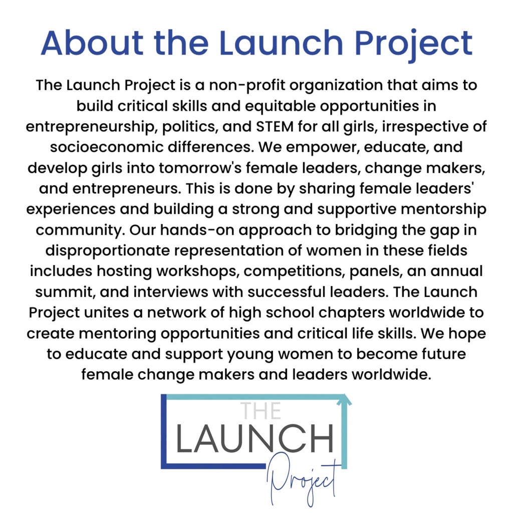 MadeiraStudents's tweet photo. The Launch Project is a non-profit organization that aims to build critical skills and equitable opportunities in entrepreneurship, politics, and STEM for all girls, irrespective of socioeconomic differences. #MadeiraClubs https://t.co/zHuhLTTFfc