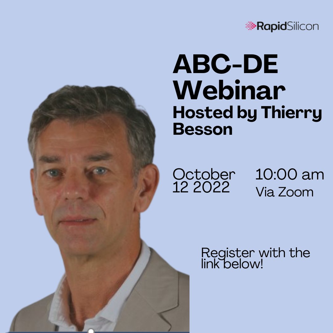 RapidSilicon's tweet image. Join us to learn more about Thierry Besson, our director of software &amp;amp; EDA synthesis’ Novel Patent Pending ABC-DE Approach in an upcoming webinar on October 12th!  Click below to register!

rapidsilicon.com/events/