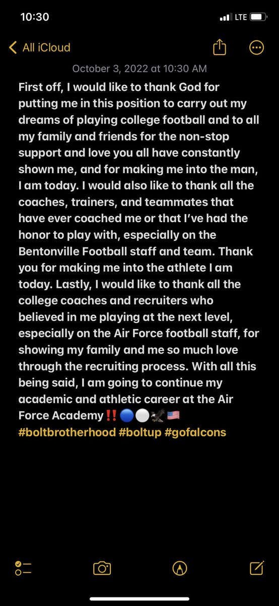 JtTomescko's tweet photo. Thank you God for this opportunity, GO BOLTS‼️🔵⚪️🇺🇸🛩️@CoachJGrant @BvilleFB @AF_Football @AF_Academy @AF_FBRecruiting #boltup #gofalcons #boltbrotherhood #COMMITTED https://t.co/9tByAgculQ