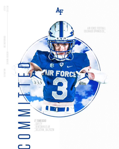 JtTomescko's tweet photo. Thank you God for this opportunity, GO BOLTS‼️🔵⚪️🇺🇸🛩️@CoachJGrant @BvilleFB @AF_Football @AF_Academy @AF_FBRecruiting #boltup #gofalcons #boltbrotherhood #COMMITTED https://t.co/9tByAgculQ