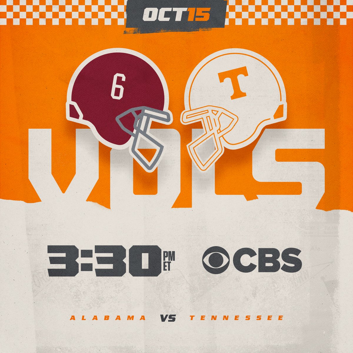 Vol_Football's tweet photo. Game time is set!

📅 October 15
📺 @SEConCBS 
⌚️ 3:30 ET
🏟 Neyland Stadium https://t.co/SBa38QdsBv