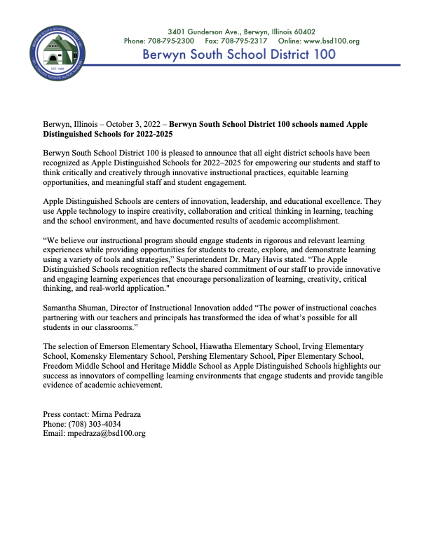 Berwyn South District 100 tweet media