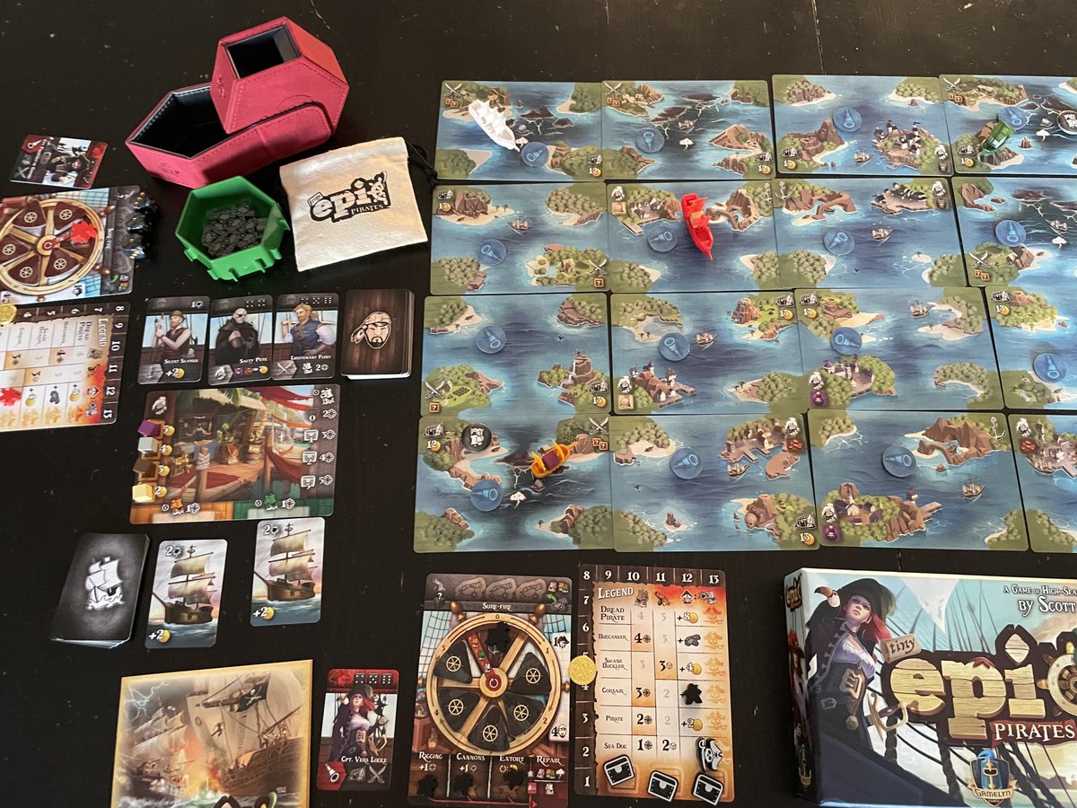 gecudam's tweet photo. Lernpartie von #TinyEpicPirates . Viele kleine Regeln, sieht aber nach Spaß aus. Das Material ist wie gewohnt toll. Viel Spiel in der kleinen Box. #boardgames #solo #gamelygames https://t.co/oH7bp9aLgu