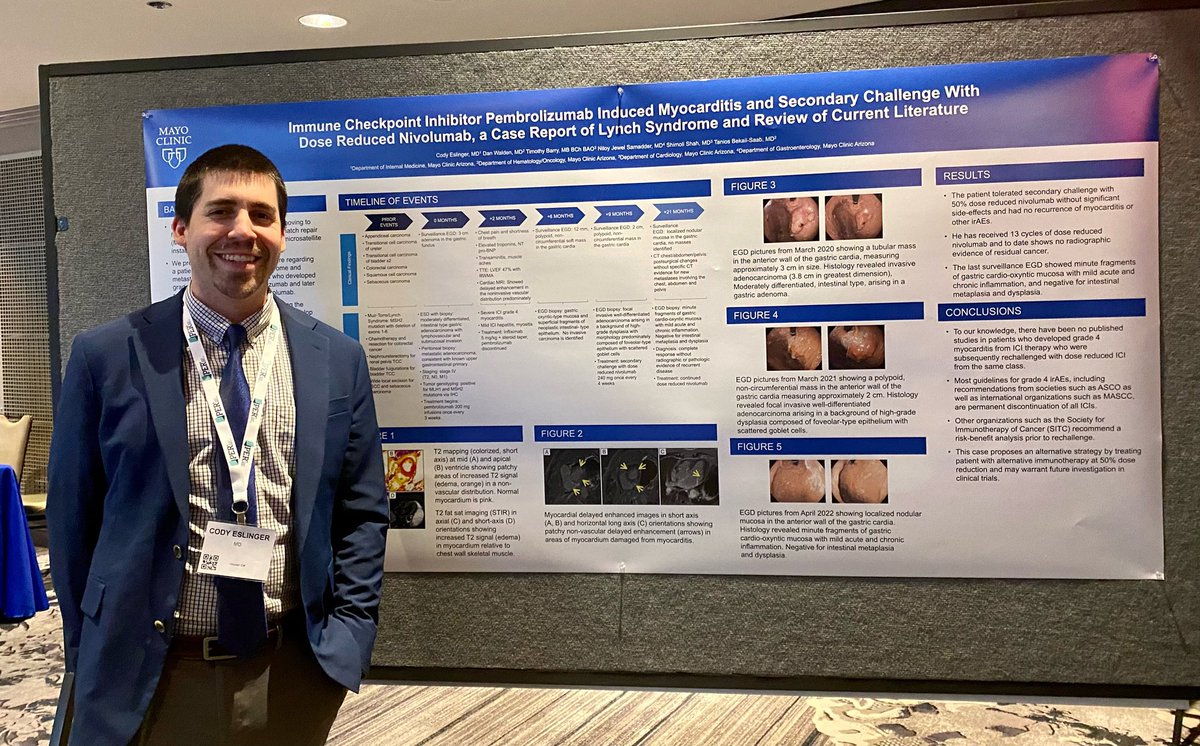MayoAZ_IMRES's tweet photo. Proud of our PGY-2 resident/budding oncologist, Dr. Cody Eslinger, representing us at the International Society of GI Oncology conference #ISGIO #ISGIO2022 https://t.co/RkKMUkaBYJ