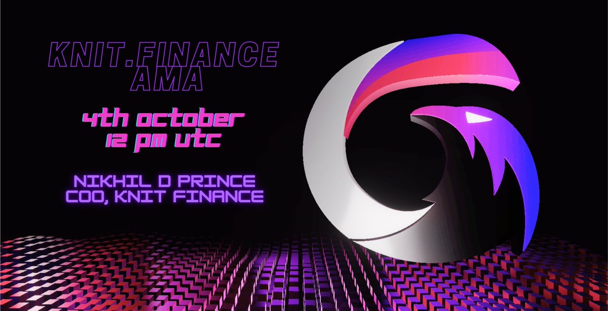 GamyFi Labs (@gamyfi_hq) on Twitter photo GamyFi is thrilled to conduct an AMA with <a href="/NikhilDPrince/">NikhilDPrince.crypto 🇮🇳</a> from <a href="/KnitFinance/">Knit Finance</a>
🗓️Date : 4th October 12 PM UTC
🏢Venue : t.me/GamyFi_HQ
🎁Prize: ThunderFarm Silver NFT
Follow <a href="/KnitFinance/">Knit Finance</a> & <a href="/GamyFi_HQ/">GamyFi Labs</a> to be eligible. ⚡⚡⚡
#ThunderFarm #UniFarm $GFX $KFT GamyFi is thrilled to conduct an AMA with <a href="/NikhilDPrince/">NikhilDPrince.crypto 🇮🇳</a> from <a href="/KnitFinance/">Knit Finance</a>
🗓️Date : 4th October 12 PM UTC
🏢Venue : t.me/GamyFi_HQ
🎁Prize: ThunderFarm Silver NFT
Follow <a href="/KnitFinance/">Knit Finance</a> & <a href="/GamyFi_HQ/">GamyFi Labs</a> to be eligible. ⚡⚡⚡
#ThunderFarm #UniFarm $GFX $KFT