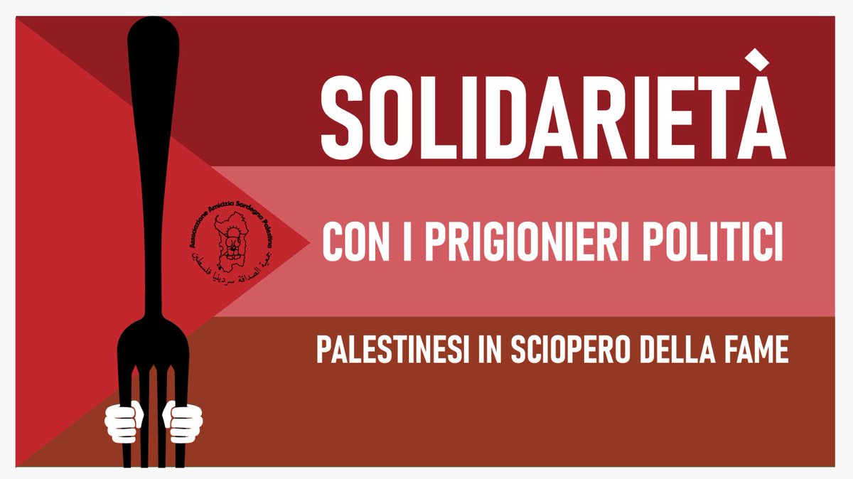 SPalestina's tweet photo. Solidarietà ai prigionieri politici palestinesi in sciopero della fame per l’abolizione della detenzione amministrativa. Circa 743 sono stati arrestati in base a un ordine di detenzione amministrativa,introdotta dall’autorità mandataria britannica  e adottata dai governi sionisti https://t.co/p4LrLikI0m