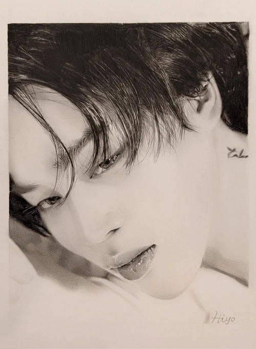 こんばんは、夜分遅くにすみませんジミンちゃん描きました(ヽ'ω`)#jimin #박지민 #ジミン #bts #btsfanart#鉛筆画 #pencil 