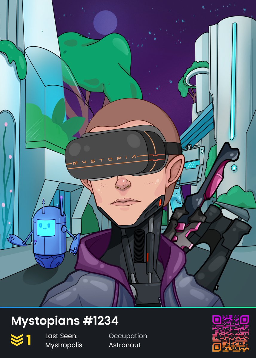 Just 3 days to go till mint now and another sneak peek of one of the top ranked Mystopians. Android skin is absolute 🔥

Another OG role in our server up for grabs today.

✅ Retweet
✅ Follow us
✅ Join discord.gg/mystopians