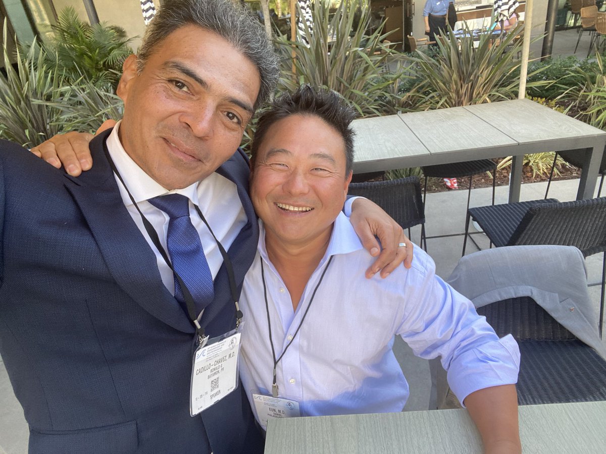 Ronald Cadillo-Chavez (@cadillo_ronald) on Twitter photo Hudge honor to present in a plenary @WCET2022. Thanks for the opportunity. Great to see my mentor and meet new friends <a href="/md_eun/">Daniel D Eun MD</a> Hudge honor to present in a plenary @WCET2022. Thanks for the opportunity. Great to see my mentor and meet new friends <a href="/md_eun/">Daniel D Eun MD</a>
