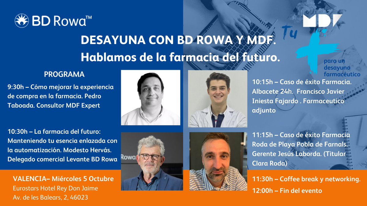 bdrowaes's tweet photo. 📢¡ÚLTIMAS ENTRADAS disponibles en Valencia para este miércoles!
Ya tenemos todos los ponentes y casos de éxitos confirmados en el Hotel Rey Don Jaime el 5 de octubre. 
Regístrate gratis aquí: https://t.co/9ZdKBlFuAI  (abierto a todos los interesados en #automatizar o clientes) https://t.co/56n6QS9vD7