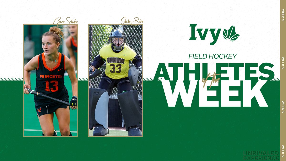 After leading their teams to a pair of wins, @TigerFH's Grace Schulze and @BrownU_FH's Jodie Brine claim Ivy League weekly field hockey awards. 🌿🏑 📰 » ivylg.co/FH100322
