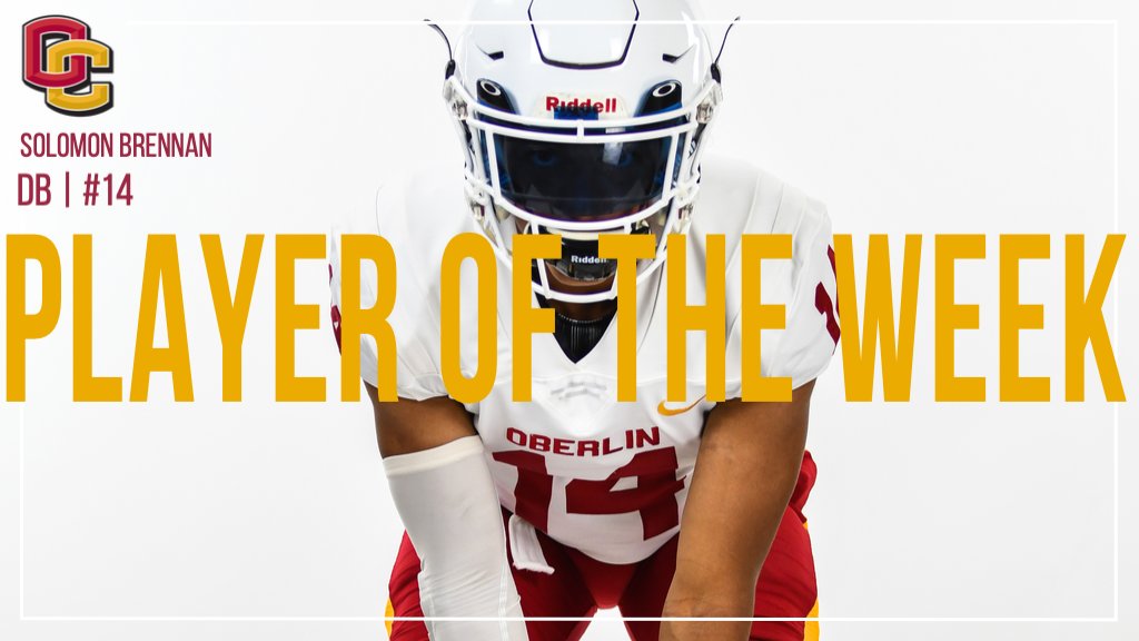 Our Defensive Player of the Week is first year corner Solomon Brennan with 6 tackles a tackle for a loss paired up with two pass break ups.