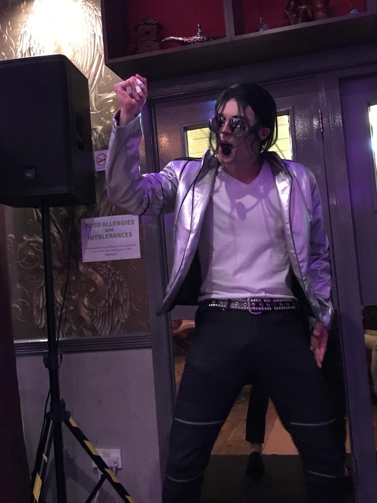 Raising money for MNDA (Motor Neuron Disease Association) in partnership with "Over the Rainbow" at compstall road - M J tribute.