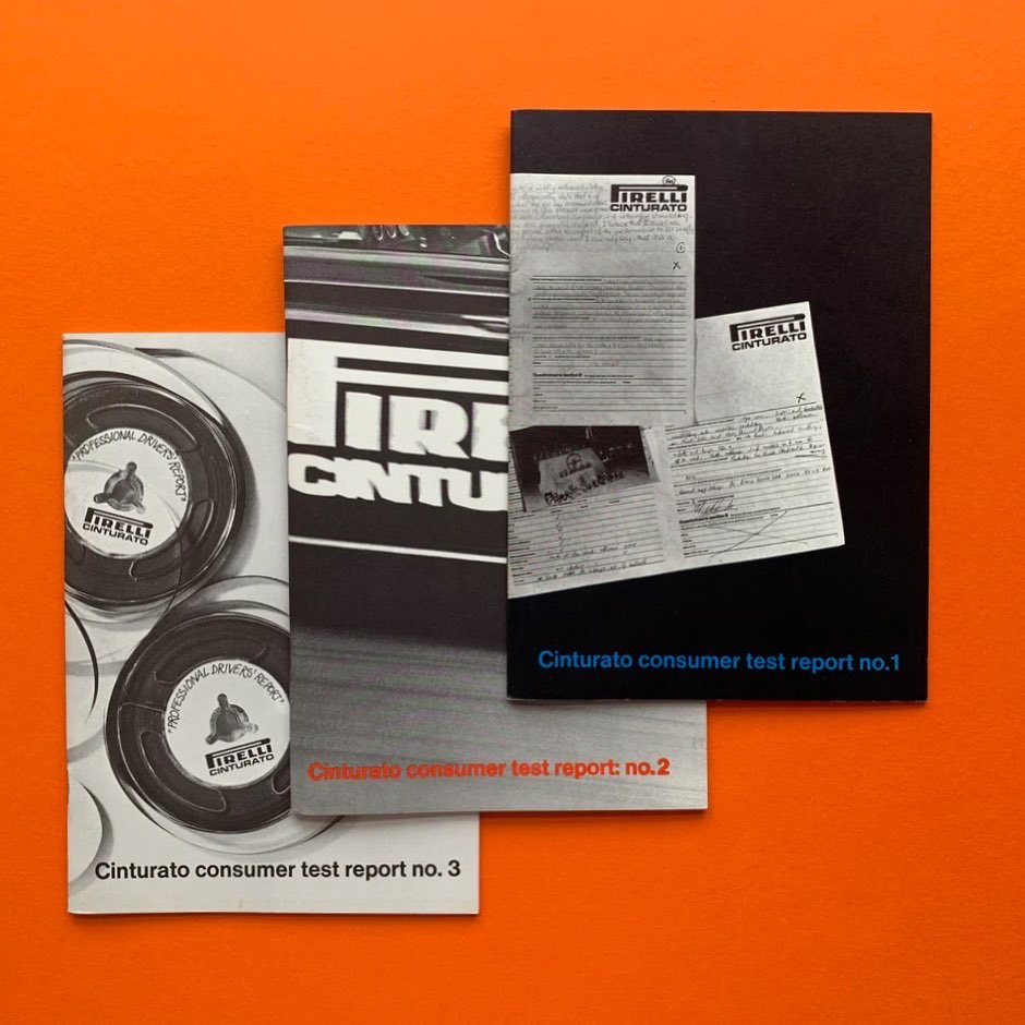 ThePrintArkive's tweet photo. NEW STOCK at https://t.co/QKCEIdyxN3
Pirelli Cinturato consumer test report Nos.1–3
Derek Birdsall
1965
#designbooks #graphicdesignbooks #booksondesign #graphicdesignmagazines #graphicdesign #graphicart #typography #Pirelli #Cinturato #PirelliCinturato #DerekBirdsall #omnific https://t.co/Zxd0lfC6Lk