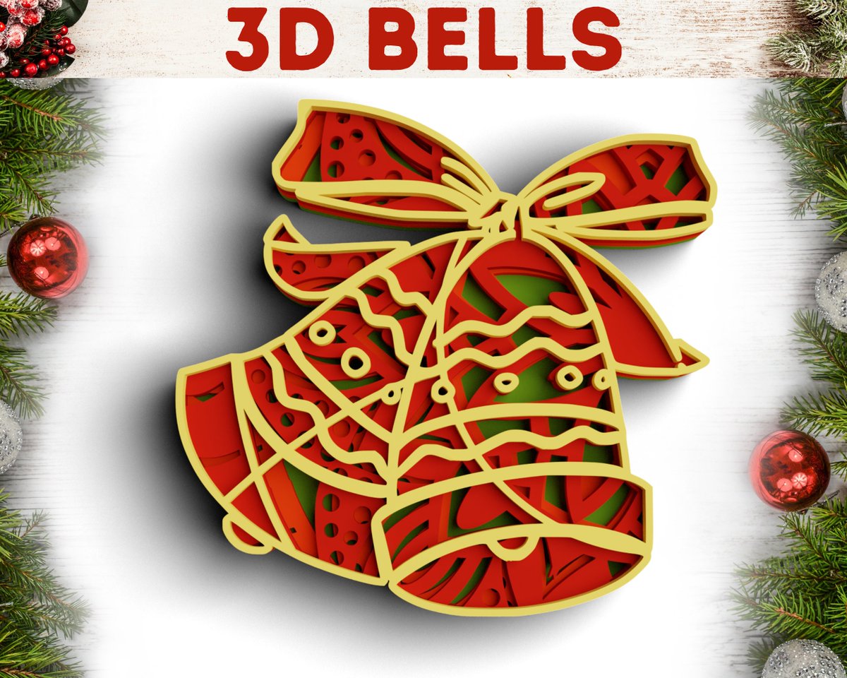 rishasart's tweet photo. Excited to share the latest addition to my #etsy shop: 3D Christmas SVG DXF 4 Layer - Bell Svg 3D Mandala Svg - Layered Mandala Svg files for Cricut, Laser Cut https://t.co/T5jt8RHWu4 #christmas #modelmaking #christmassvg #bellsvg #3dmandalasvg #layeredmandalasvg https://t.co/mSJhelHjf1
