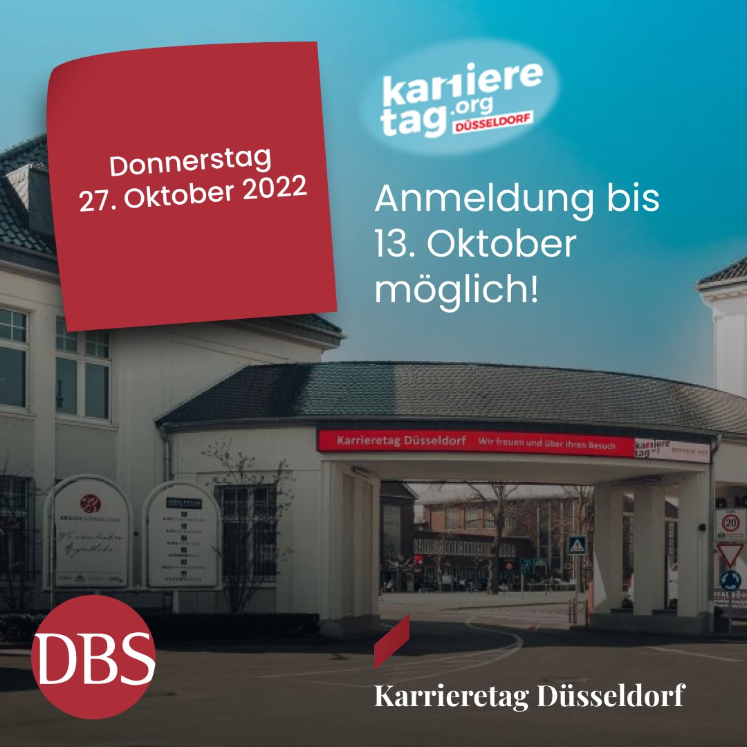 DBS_HHU's tweet photo. Am 27. Oktober findet wieder der Karrieretag in
Düsseldorf statt. Unabhängig davon ob Sie ein
interessierter Besucher der Messe sind, oder selbst ein Unternehmen führen, der Karrieretag in Düsseldorf
bietet für alle Teilnehmer neue Perspektiven und
Netzwerke an. https://t.co/W4WDq5vUI7