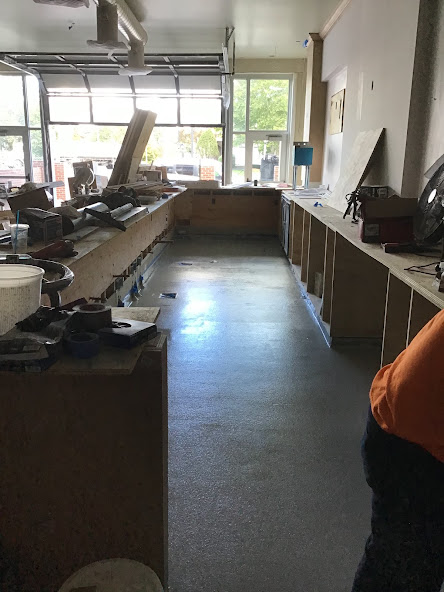 A Pop-Up Beer Garden.🍻  Black Bear value-engineered different solutions for a variety of spaces at Station One by Shovel Town Brewery in Foxboro. The team installed new front and back of house #flooring for the #dining area, #keg coolers, #commercial #kitchen, #storage and more.