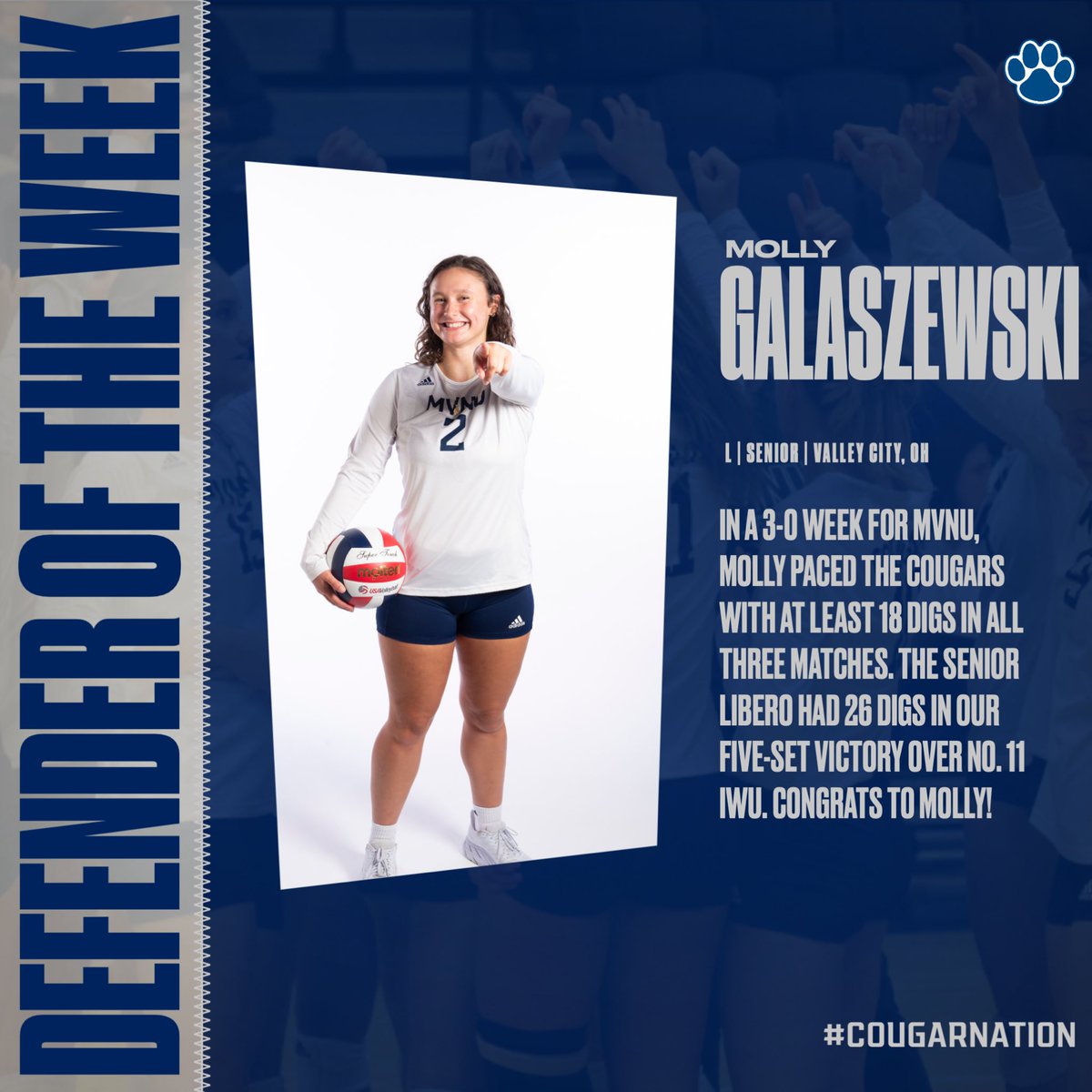 Congrats to Molly G for being named the CL Defender of the Week!!