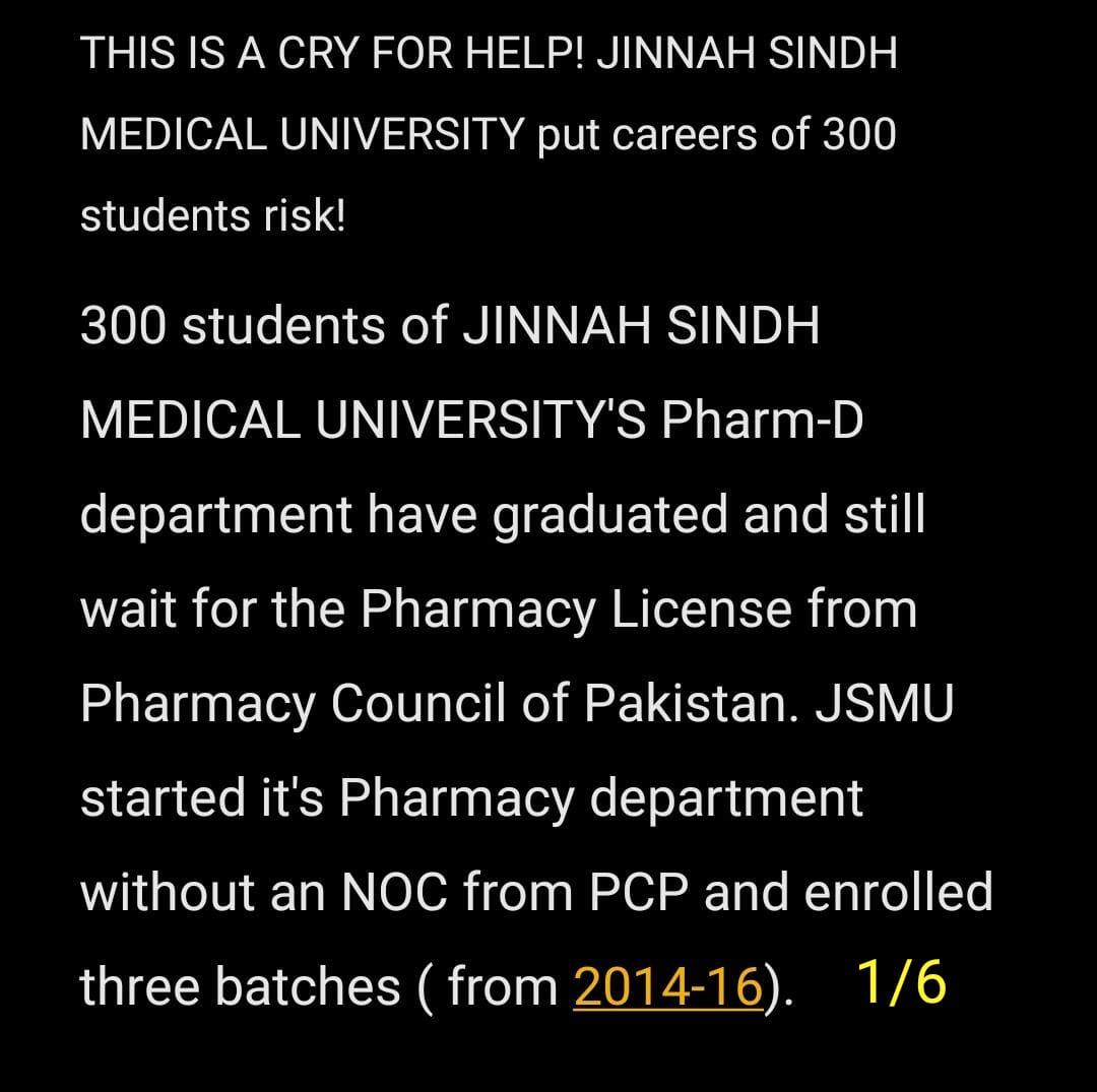 sara_shaukat9's tweet photo. #JSMU #WeWantJustice #IpsScam #ScamAlert #JsmuScam #ChiefJusticeOfPakistan  #khalidnawazmarwat #wewantregistration #pharmacycouncilpakistan #Registration #SindhGovernment #healthministersindh  #IPS #TimeToAct #License #PCP #FutureMatters #FederalGovernment #federalhealthminister https://t.co/imZl2kkC4z