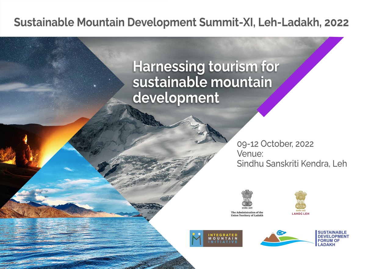 DIPR Leh (@dipr_leh) on Twitter photo The fragile ecosystem of #Himalayas calls for sustainable measures. So be a part of the 11th edition of Sustainable Mountain Development Summit #SMDS scheduled to be held in #Leh #Ladakh from Oct 9-12 at Sindhu Sanskriti Kendra.
<a href="/lg_ladakh/">Office of the Lt. Governor, Ladakh</a> <a href="/LAHDC_LEH/">LAHDC LEH</a> <a href="/SdfLadakh/">Sustainable Development Forum Ladakh (SDFL)</a> <a href="/IMI_Info/">Integrated Mountain Initiative</a> The fragile ecosystem of #Himalayas calls for sustainable measures. So be a part of the 11th edition of Sustainable Mountain Development Summit #SMDS scheduled to be held in #Leh #Ladakh from Oct 9-12 at Sindhu Sanskriti Kendra.
<a href="/lg_ladakh/">Office of the Lt. Governor, Ladakh</a> <a href="/LAHDC_LEH/">LAHDC LEH</a> <a href="/SdfLadakh/">Sustainable Development Forum Ladakh (SDFL)</a> <a href="/IMI_Info/">Integrated Mountain Initiative</a>