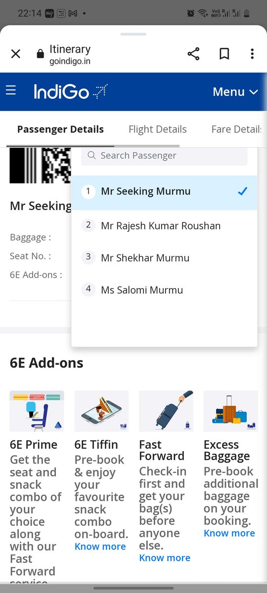 ak007king's tweet photo. @IndiGo6E please help by mistake due to auto correct it spelled as seeking, it should be Sedeki. https://t.co/0RzgZ1RLSH
