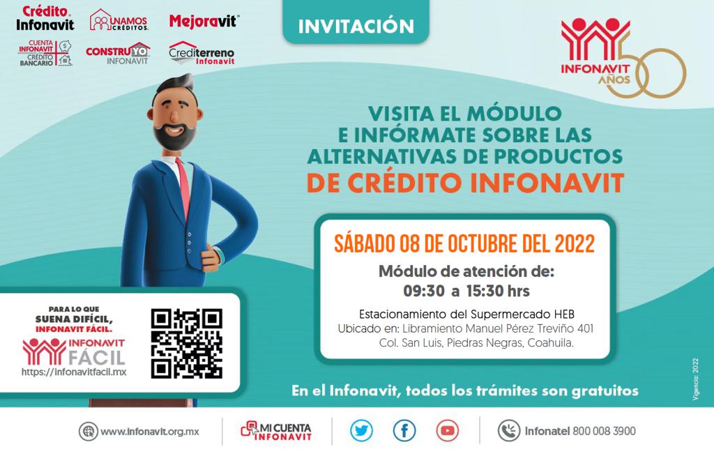 FERIA DE CRÉDITO Y VIVIENDA Infonavit
Recibe asesoría en:
* Opciones de crédito
* Oferta de vivienda
* Trámites y servicios
🗓 8 de Octubre
⏰9:30 am
🖲 Estacionamiento HEB