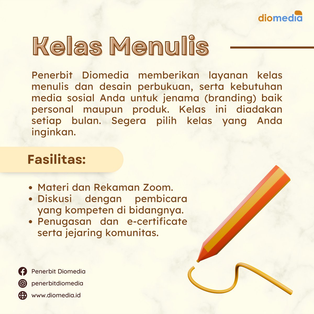 dio_media's tweet photo. Berkarya, apa pun itu dimulai dari 1 langkah. Menulis 1 buku dimulai dari 1 kata hingga utuh menjadi bacaan yang siap disuguhkan kepada pembaca. Kerja sunyi ini mengaktifkan departemen kreatif kita. 

Pilihlah kelas-kelas menulis sesuai kebutuhan Anda bersama Diomedia! https://t.co/CCEi9i6qfX