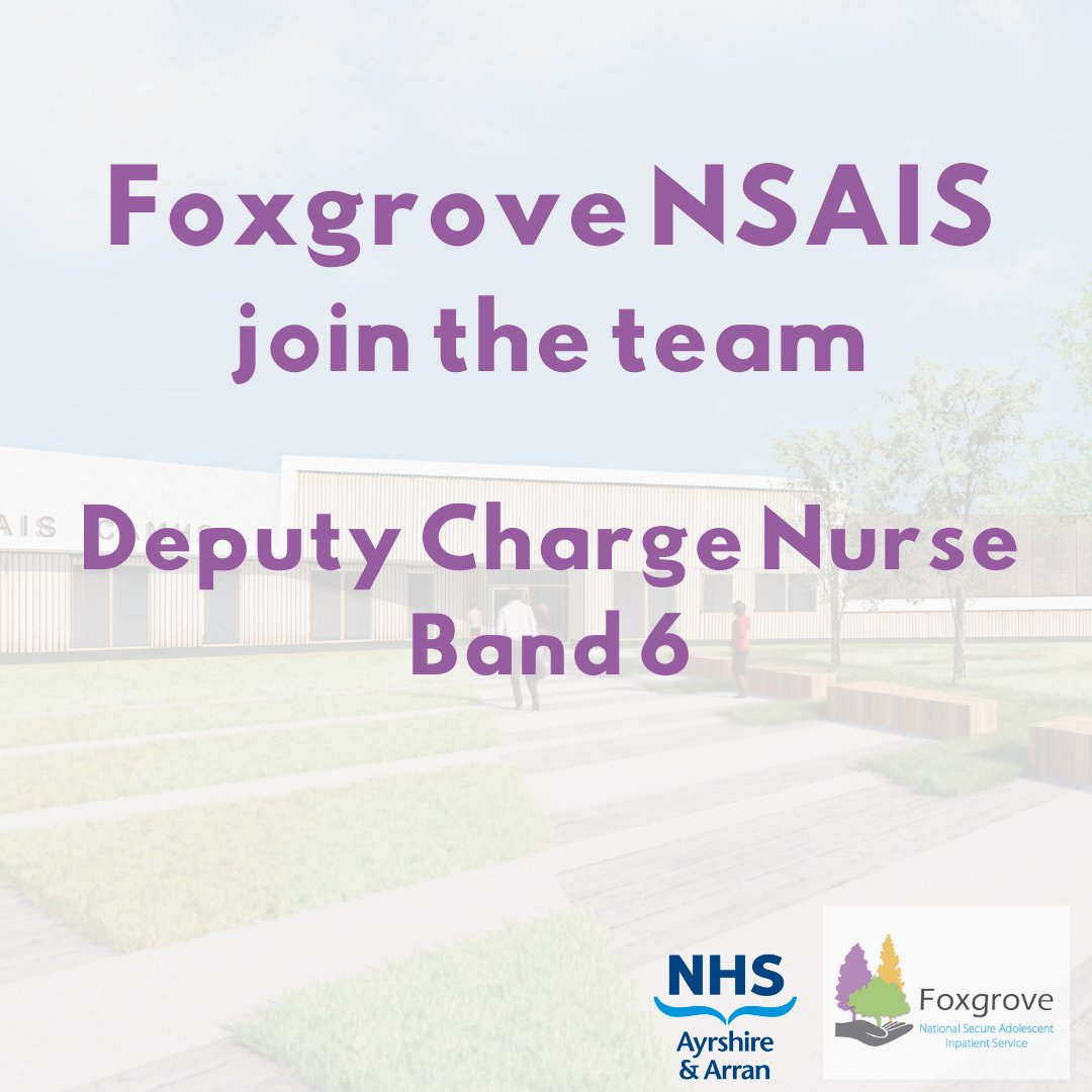 NHS Ayrshire & Arran (@nhsaaa) on Twitter photo 📢 We're hiring!
Join the team at Foxgrove <a href="/NHSaaaNSAIS/">Foxgrove NSAIS</a>. There's still time to apply - closing date for this post is 10 October.
Click here for more information and to apply 👉🏽apply.jobs.scot.nhs.uk/displayjob.asp… 📢 We're hiring!
Join the team at Foxgrove <a href="/NHSaaaNSAIS/">Foxgrove NSAIS</a>. There's still time to apply - closing date for this post is 10 October.
Click here for more information and to apply 👉🏽apply.jobs.scot.nhs.uk/displayjob.asp…