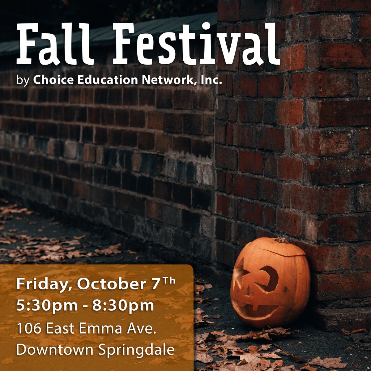 SpringdaleAP's tweet image. Don't miss the Choice Education Network's #FallFestival and Fundraiser on Friday, October 7th! Be ready for a fun evening of carnival games and local vendors! Entry is FREE, booth games are FREE. All donations are tax deductible.