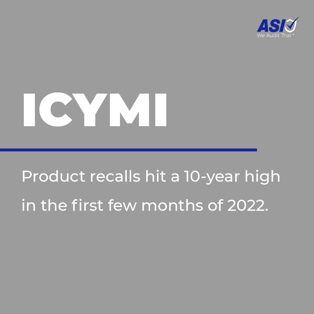 asifood's tweet photo. More than 900 million product units were recalled just in Q1 of 2022 alone. The industries included food and drink, automotive, consumer products, pharmaceutical, and medical device.

The numbers speak for themselves. Let's work together to be better for our community. https://t.co/qrexUQk4Cz