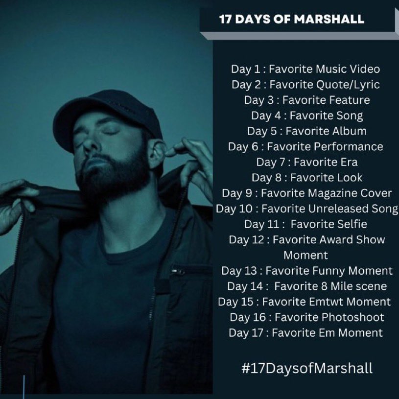 marshaleminem20's tweet photo. Day 1: Favorite Music Video
π₯ The Way I Am (hard to pick only 1)
#17DaysOfMarshall aka #RapGod
πIβm down to join in on this with the #StanArmy while I #StreamGodzilla https://t.co/Q3d2VSaDTD