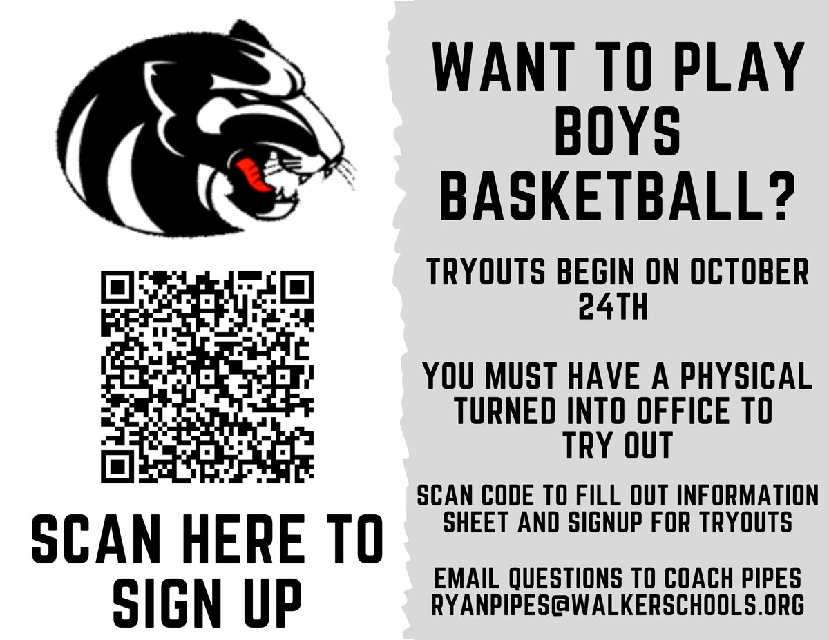 Basketball tryouts are starting soon! Make sure you get your physical and signup for tryouts. 

docs.google.com/forms/d/e/1FAI…