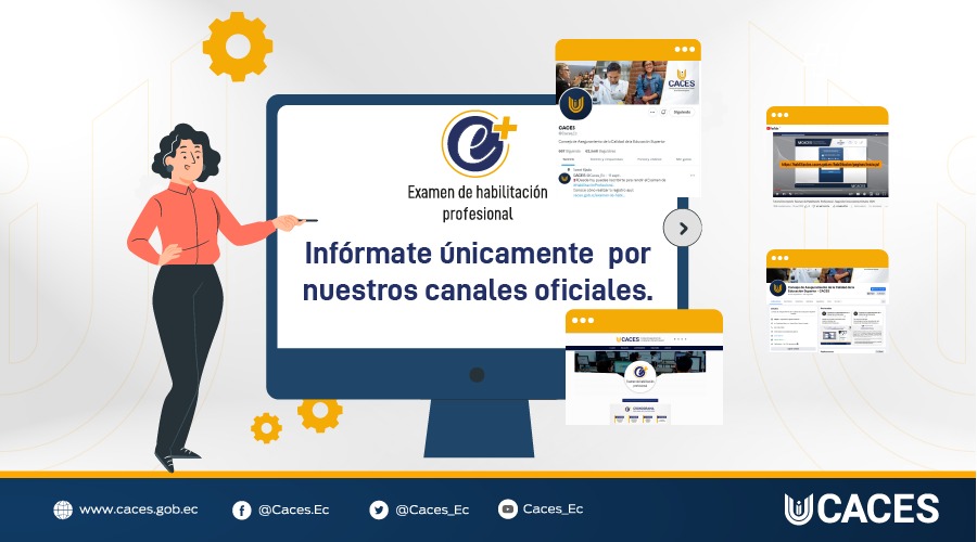 Caces_Ec's tweet photo. 📢 RECUERDA:
Contamos con varios medios para que estés siempre al tanto del proceso del Examen de #HabilitaciónProfesional.

Revisa nuestras cuentas oficiales, donde encontrarás toda la información que necesitas. https://t.co/rlzjPTGTcM