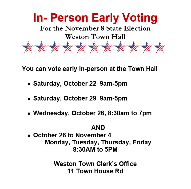 Reminder for Weston Residents: