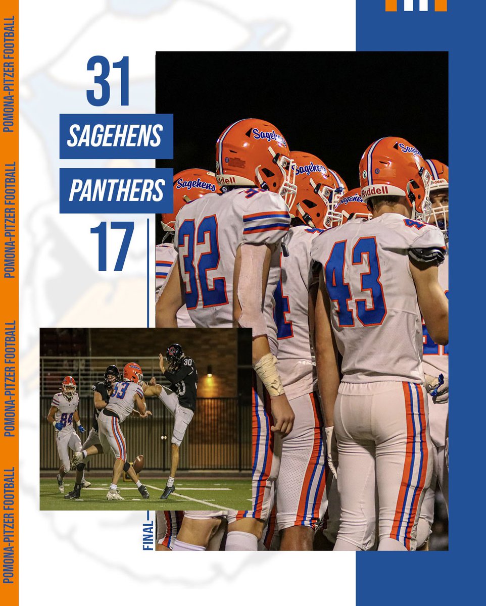 Your Pomona-Pitzer Sagehens open up SCIAC play 1-0 after defeating Chapman last Saturday!

We now prepare to host La Verne this upcoming weekend!

#GoSagehens
#SagehenFB