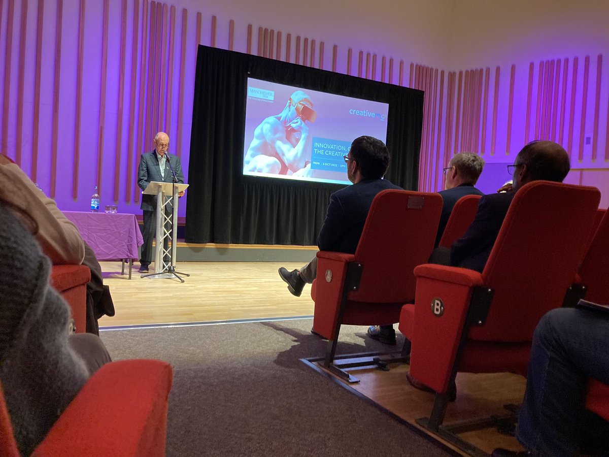 robinhawkes's tweet photo. Fascinating to hear @PeterBazalgette discuss innovation and growth in the #creativeindustries - and where better than in the creative cluster that is #Manchester! #creativemcr https://t.co/PfrQjiDDxN