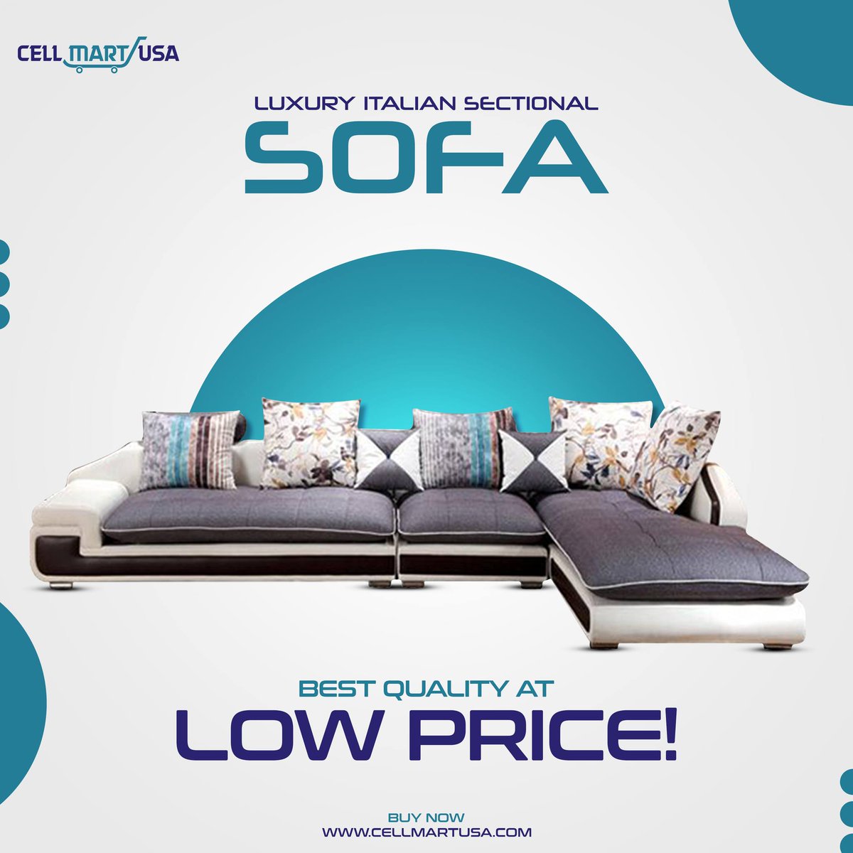 Experience ultimate comfort and style with this modern Italian Sectional Sofa.

#onlineshoppingusa #onlineshoppingsite #onlineshoppingaddict #clothingforsale #70offsale #apparelcollection #apparelandaccessories #cellmartusa