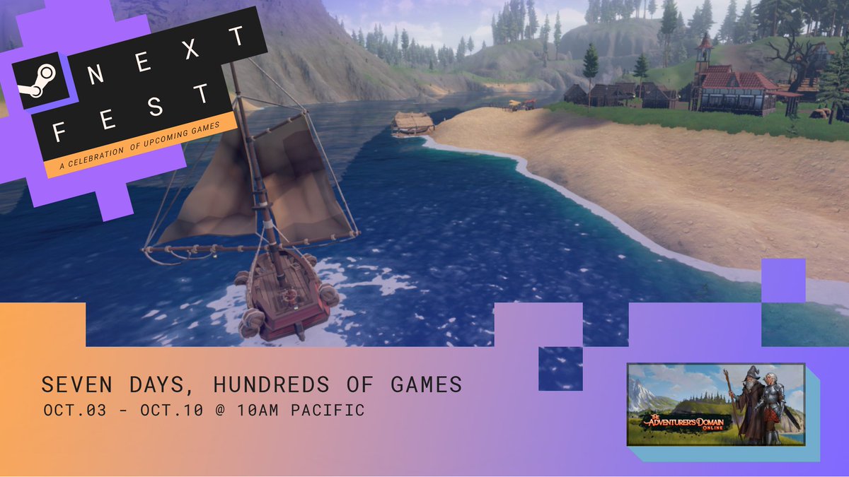 PlayTado's tweet photo. Its time! The Adventurer's Domain Online Demo is now live and available as part of Steam Next Fest. Have fun adventuring together with your friends! https://t.co/W0GcEtTaE2 #PlayTADO #SteamNextFest #gamedev #indiedev #mmo #rpg #multiplayer #Steam #EarlyAccess https://t.co/GlWaWvLMSf