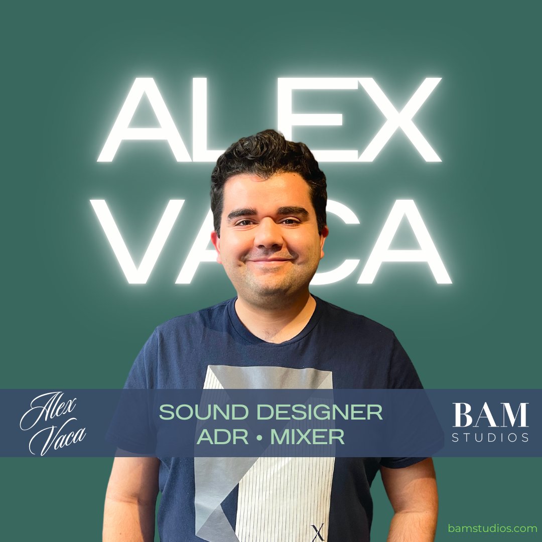 bamstudios's tweet photo. Have you met Alex Vaca? He's part of BAM's audio team. With his smarts and diligence, he approaches every project with an unwavering passion for sound. Say Hi!
#alexvaca #sounddesigner #adrengineer #soundmixer #foley #bamteam #audiopostproduction #audiopost #adr (cont.) https://t.co/gWREDNXuiK